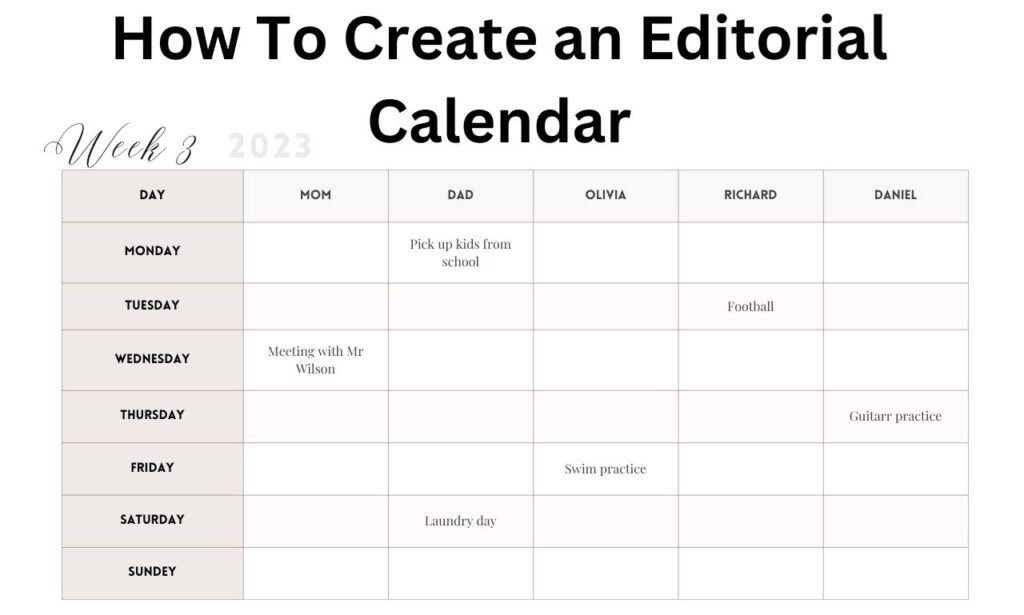 how to create an editorial calendar