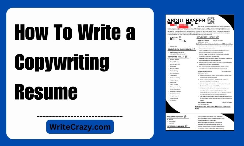 how to write a copywriting resume